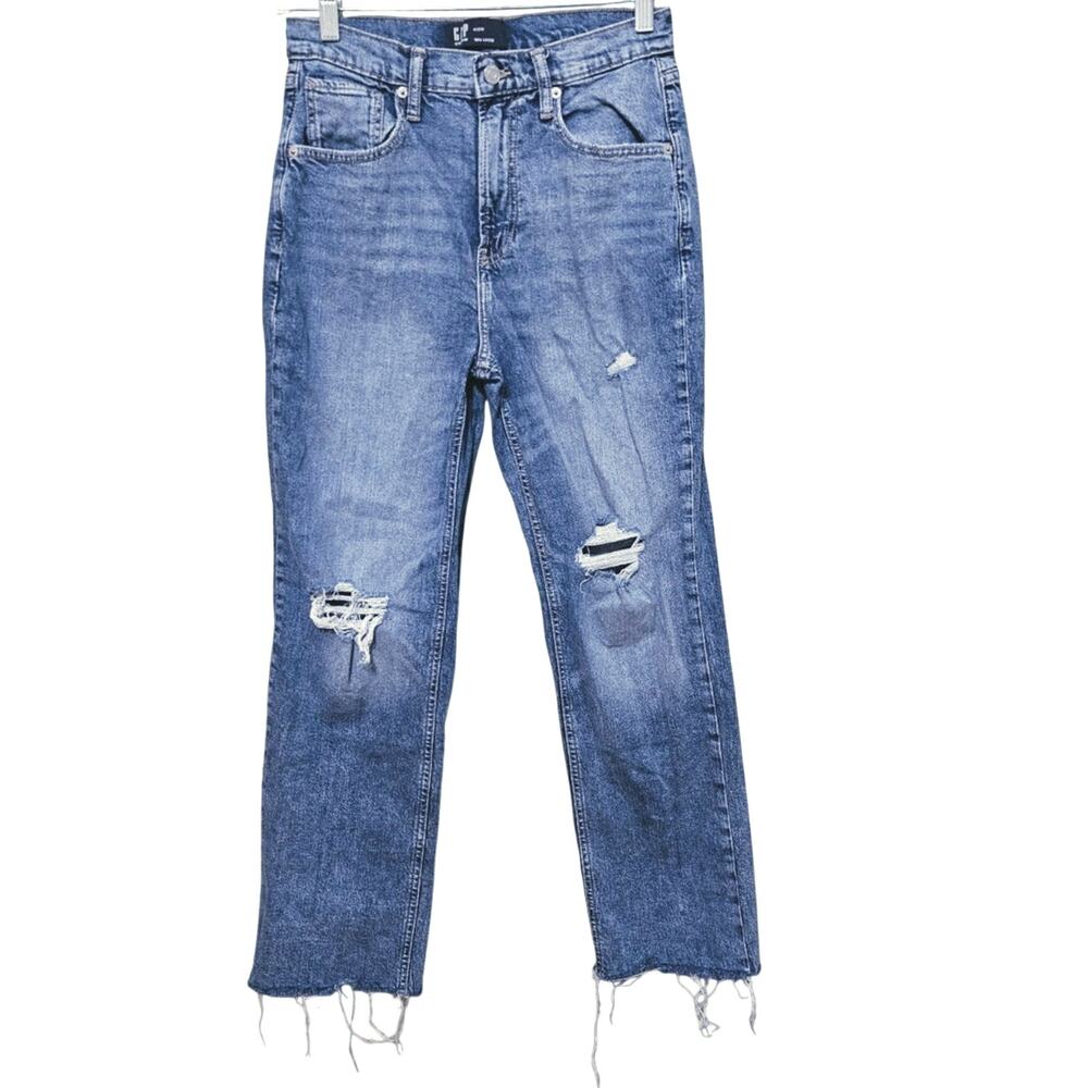 Gap Women's 90's Loose Size 7/27R Jeans Straight-Leg Distressed Casual
